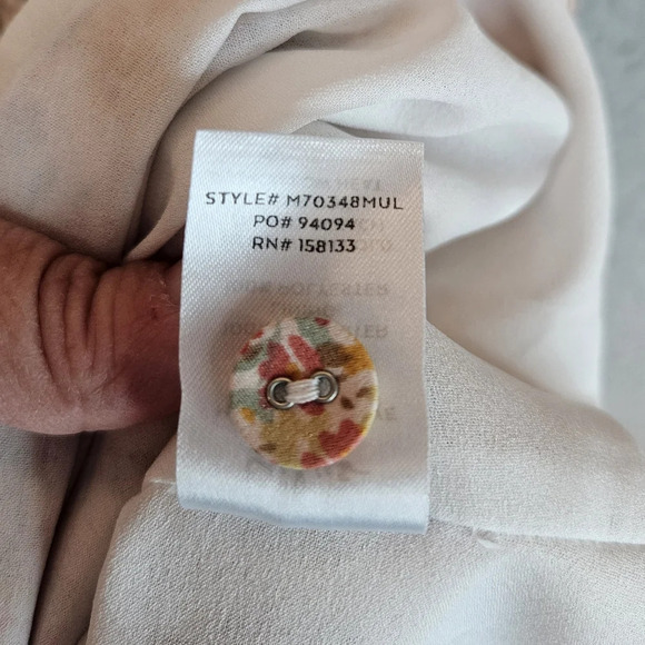 Lulu's Womens Isn't She Darling Blush Floral Puff Sleeve Mini Dress Sz L Spring - Picture 10 of 15